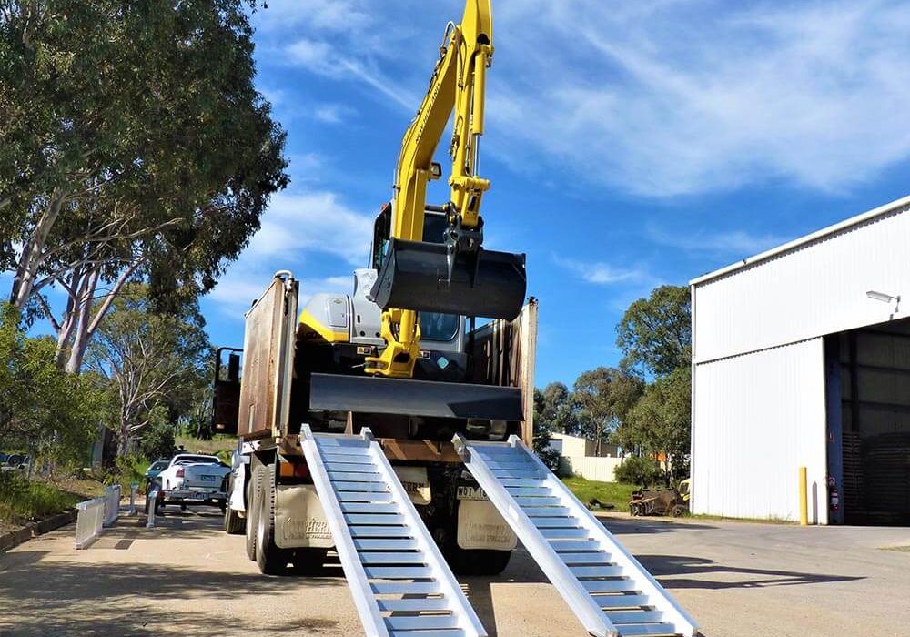 Excavator Ramps Aluminium Loading Ramps for Excavators HUGE RANGE Ramped Up