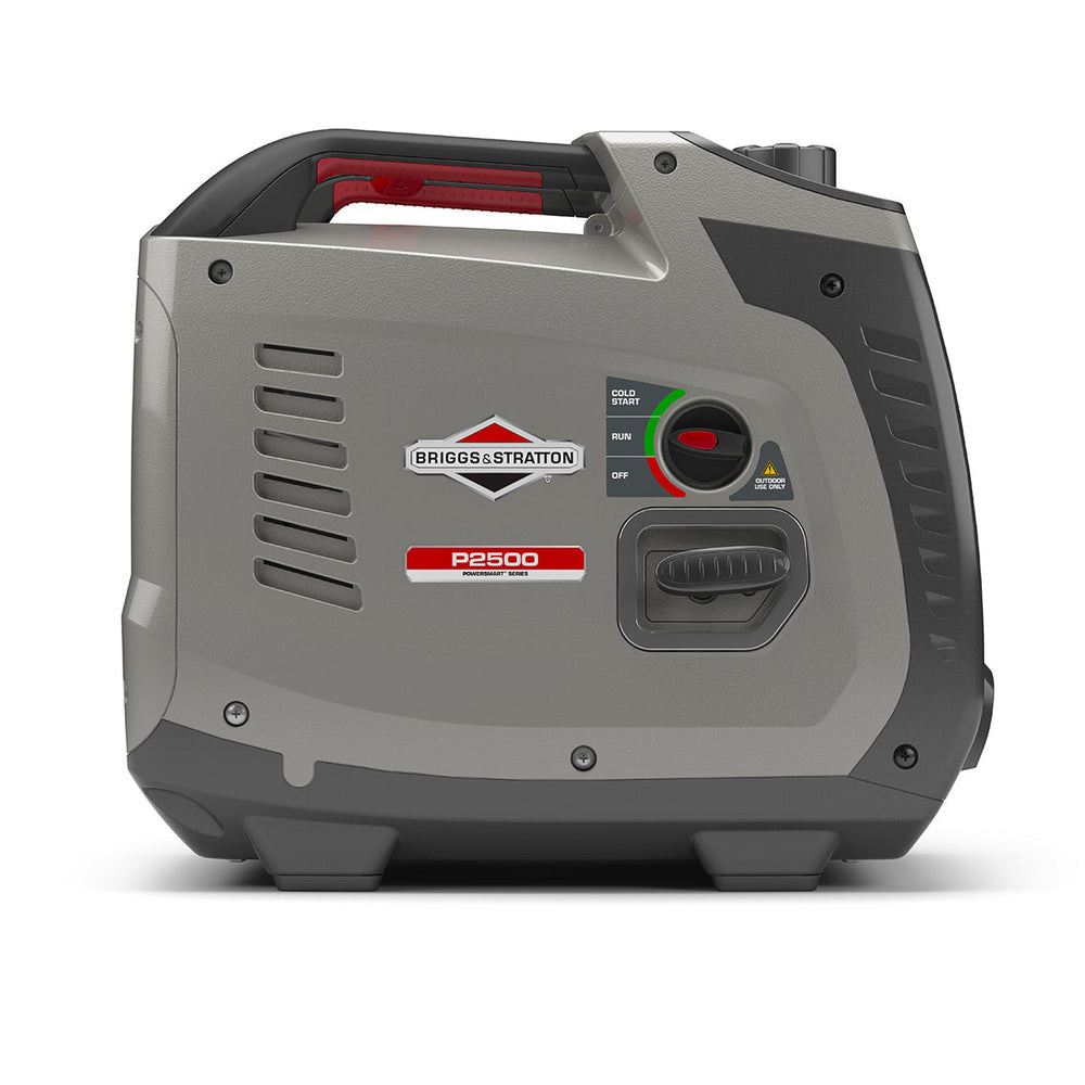 2.5kVA Briggs and Stratton P2500 inverter generator angle view
