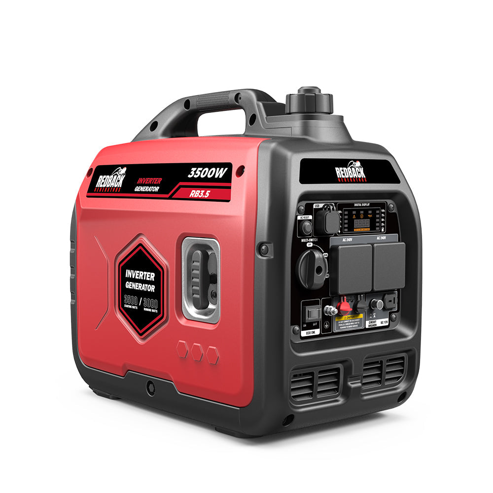 Redback RB3.5 portable inverter generator 3500W 3.5kVA compact lightweight 21.5kg design