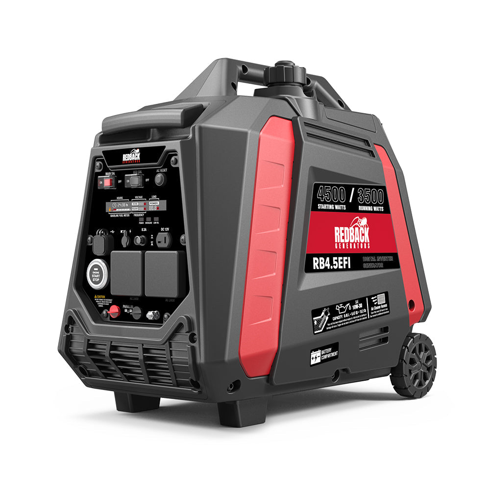 RB4.5 4500W portable inverter generator side view control panel and remote start