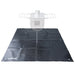 Winnerwell fireproof mat laid flat under camping tent stove for ground protection