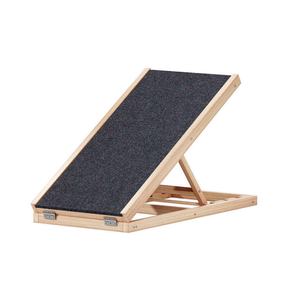 Small dachshund dog ramp with anti-slip carpet - 40cm high wooden folding ramp