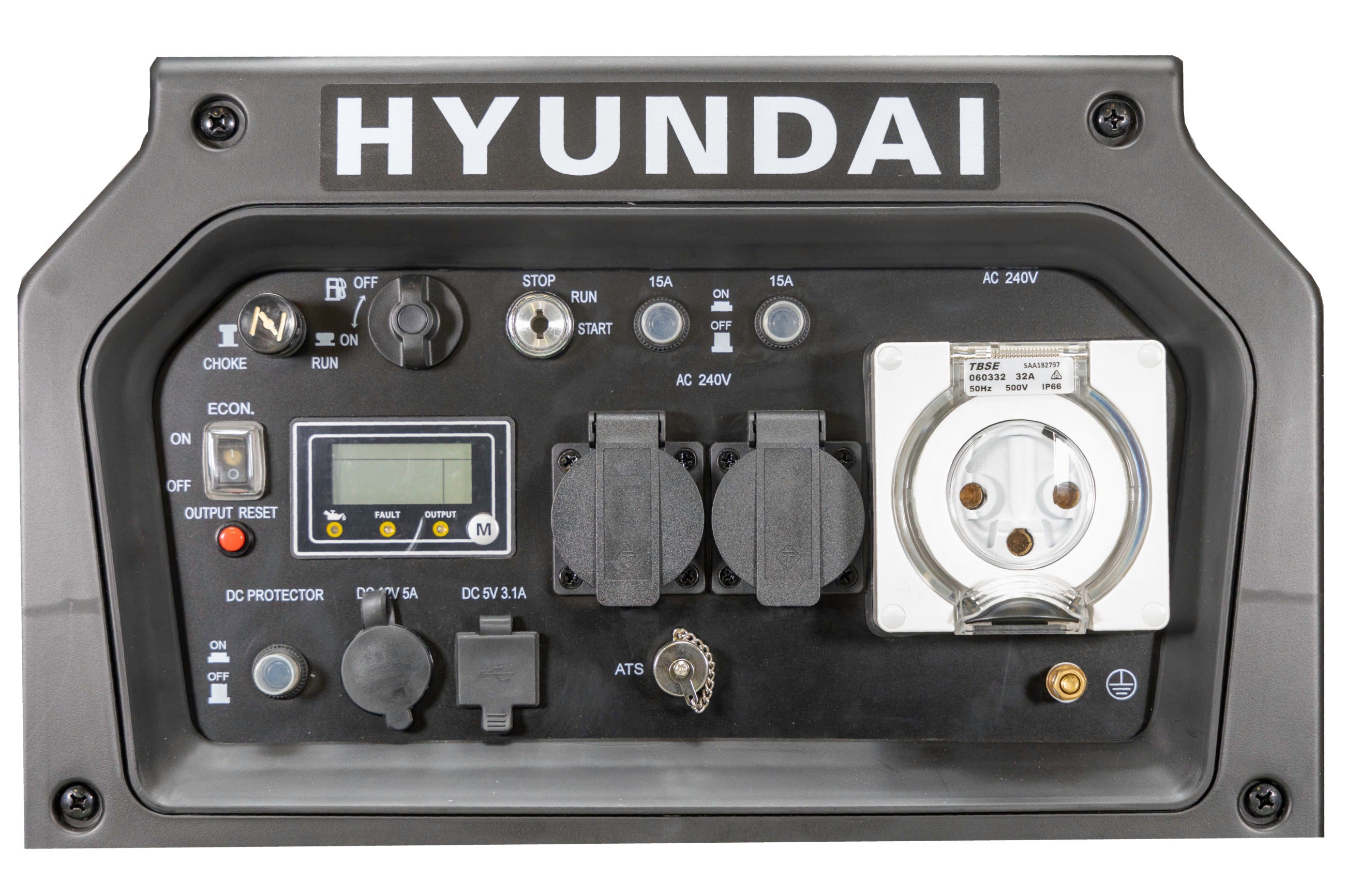 8.1kVA Hyundai HY6500SEi Petrol Inverter Generator