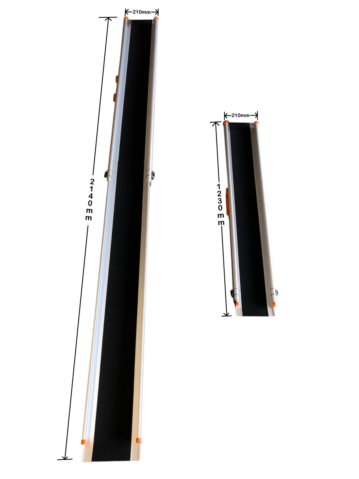 Portable Telescopic Wheelchair Ramps - Short (pair) 250KG 2.1M