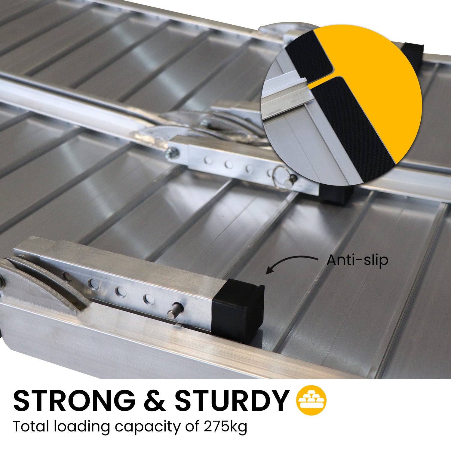 3m Long Aluminium Wheelchair Ramp With Leg Support - 275kg