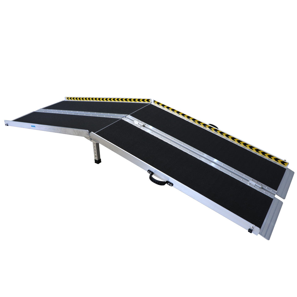 2.4m Aluminium Wheelchair Ramp With Leg Support - 275kg