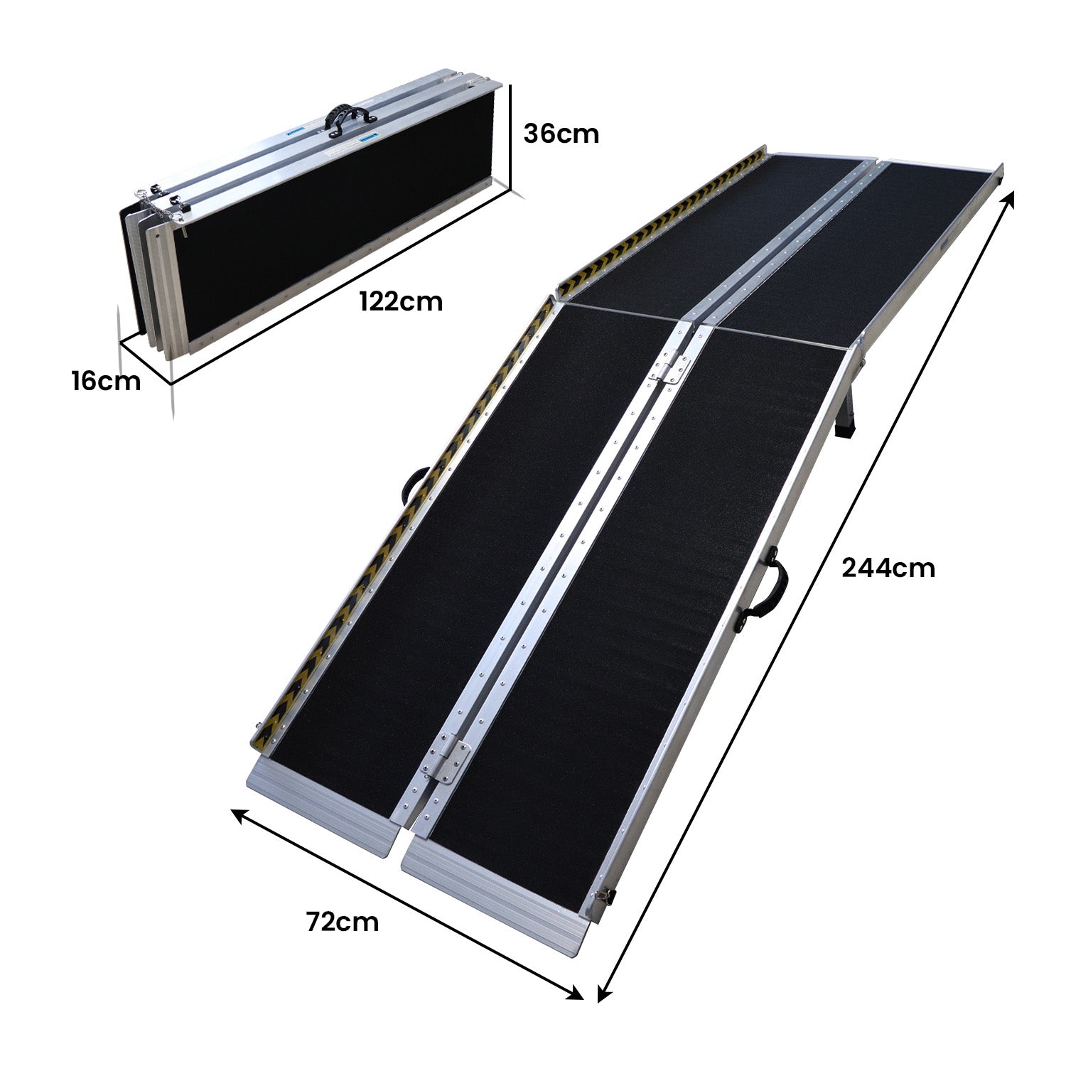 Legs For Ramp 2.4m Aluminium Wheelchair Ramp With Leg Support - 275kg