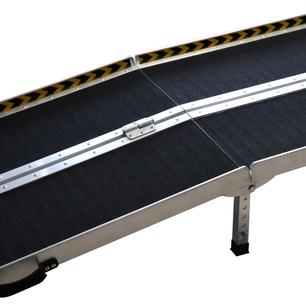 Chevron Ramp 2.4m Aluminium Wheelchair Ramp With Leg Support - 275kg — Ramped UP
