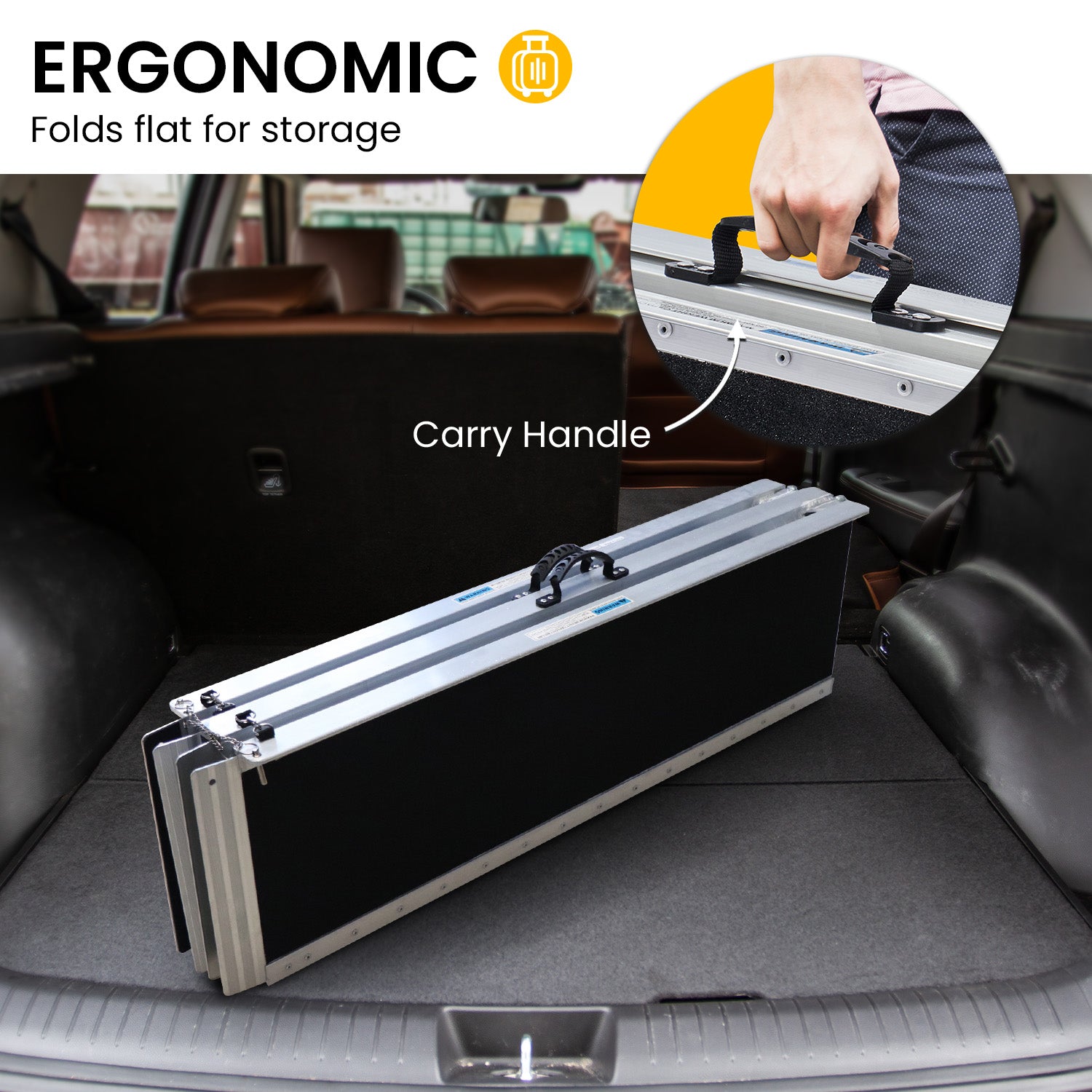 2.4m Aluminium Wheelchair Ramp With Leg Support - 275kg