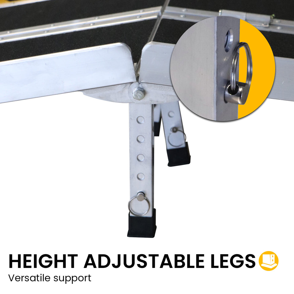 2.4m Aluminium Wheelchair Ramp With Leg Support - 275kg