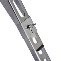 Tent stove extension legs fitted to Winnerwell Nomad showing raised stove height for hot tent camping