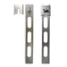 Stove height extension legs close-up showing AISI 304 stainless steel construction and locking mechanism
