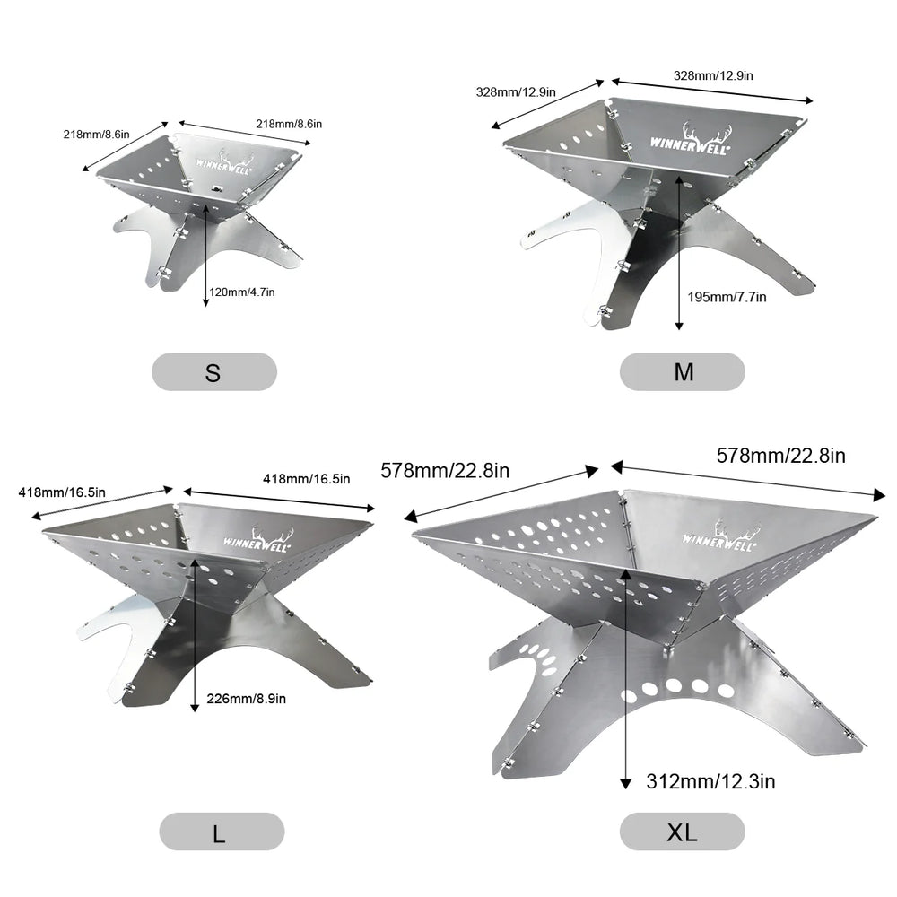 Winnerwell Folding Fire Pit - Camping Bundle