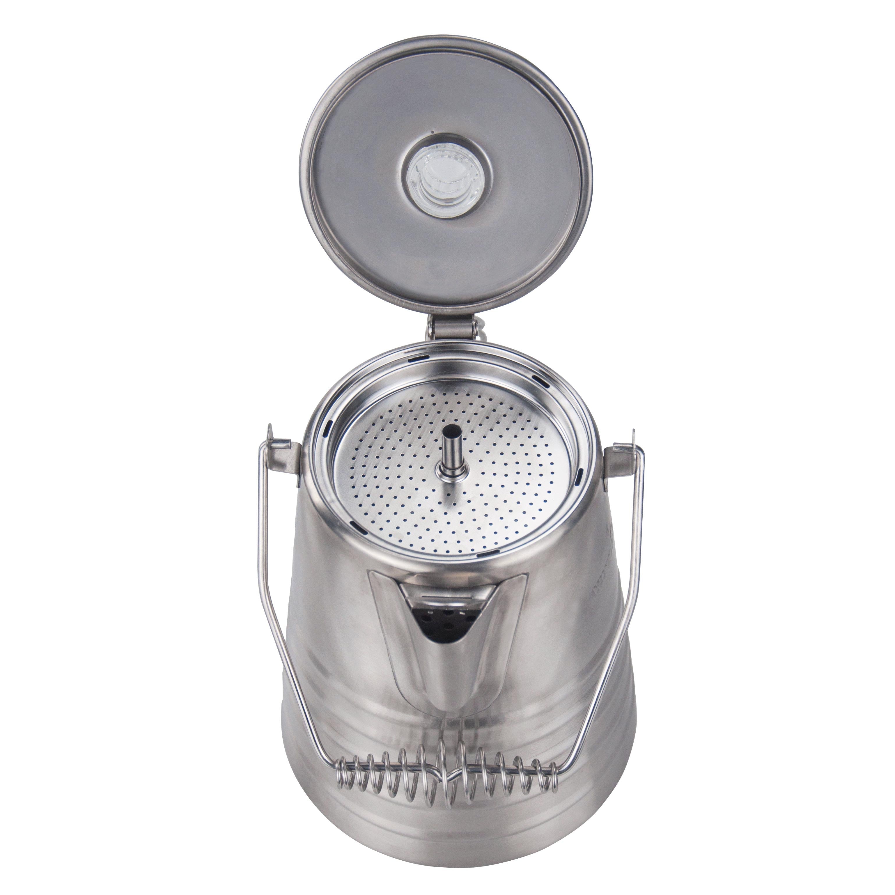 Heat resistant handle detail on Winnerwell stainless camping coffee pot