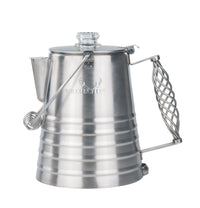 Side view of Winnerwell camping coffee percolator showing handle and spout design