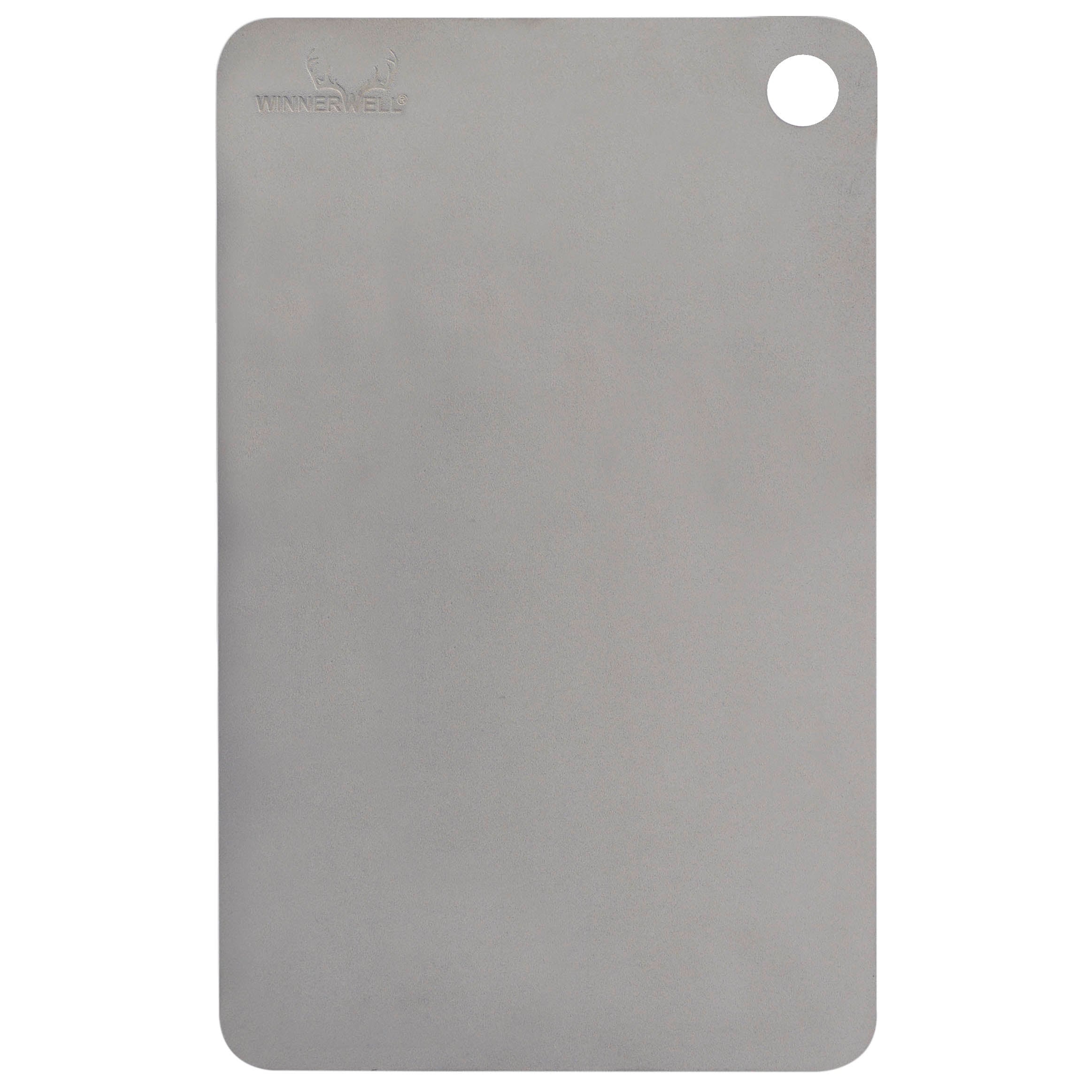 Winnerwell titanium camping cutting board with hanging hole — pure titanium non-porous surface