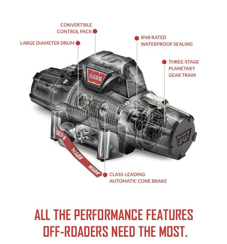 WARN ZEON 8-S 8000lbs 12V Winch - Synthetic Rope
