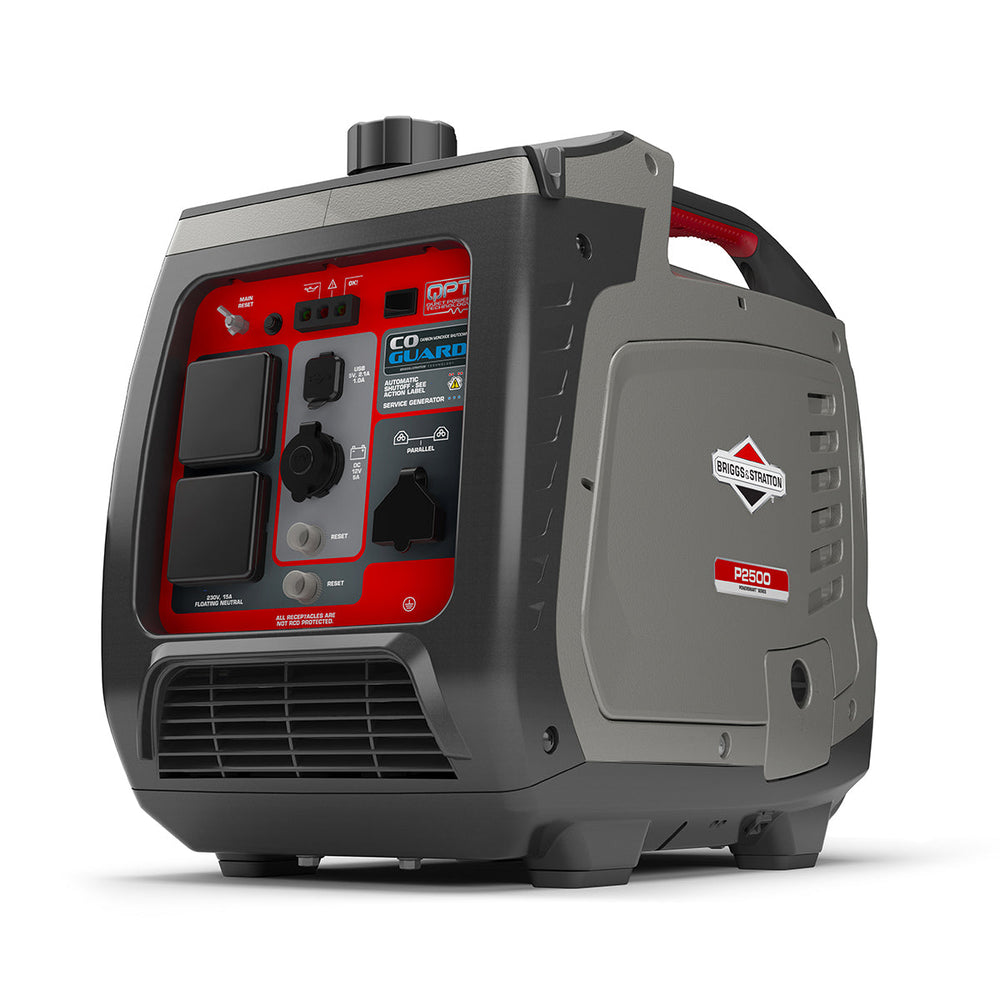 Briggs Stratton P2500 portable generator control panel and outlets