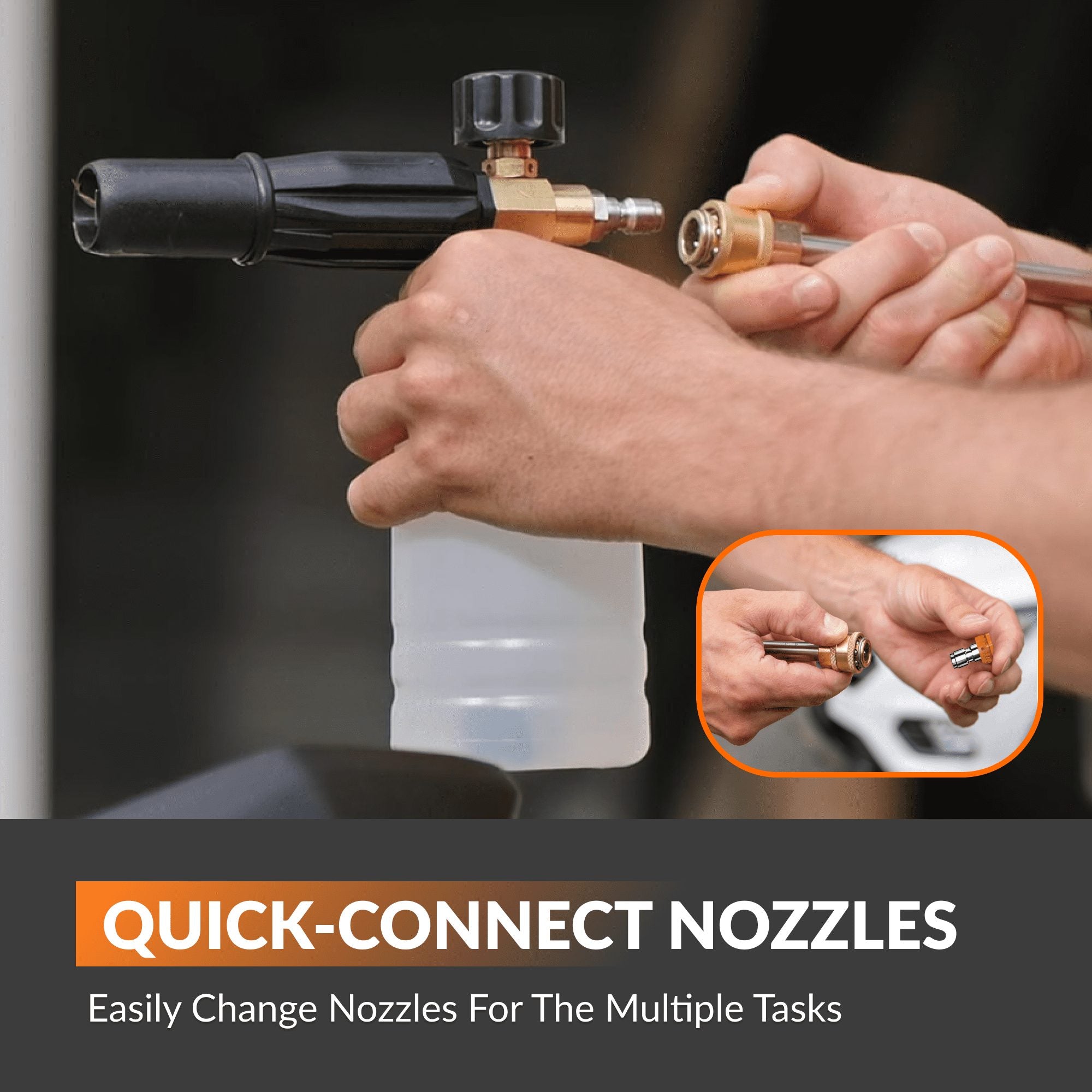 Grandfalls Plus pressure washer quick-connect nozzles