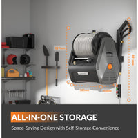 Grandfalls Plus pressure washer all-in-one wall-mounted storage