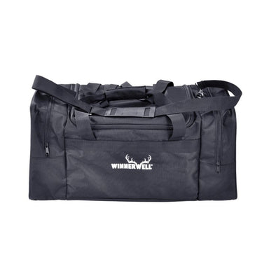 Winnerwell M-sized stove bag packed showing main compartment and side pockets