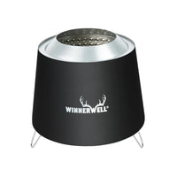low smoke winnerwell vortex smokeless fire pit assembled on white background
