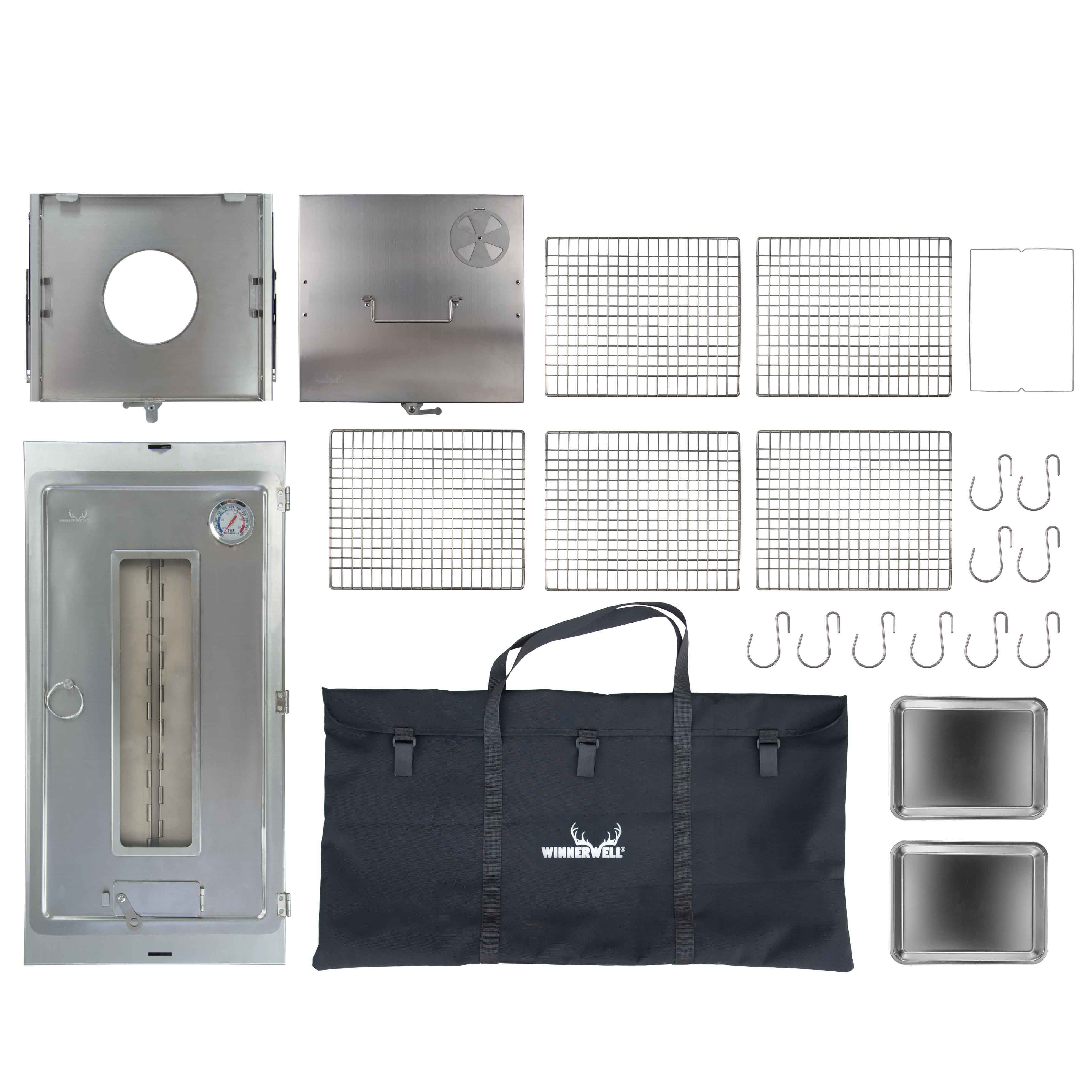 Winnerwell Fastfold Smoker Large full kit — large portable bbq smoker with racks, hooks, stand and carry bag