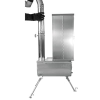 Winnerwell Fastfold Smoker Large on Winnerwell stove — portable bbq smoker camping stove setup