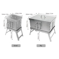 Winnerwell Mini and Standard Flat Smoker size comparison — two sizes of portable camping smoker