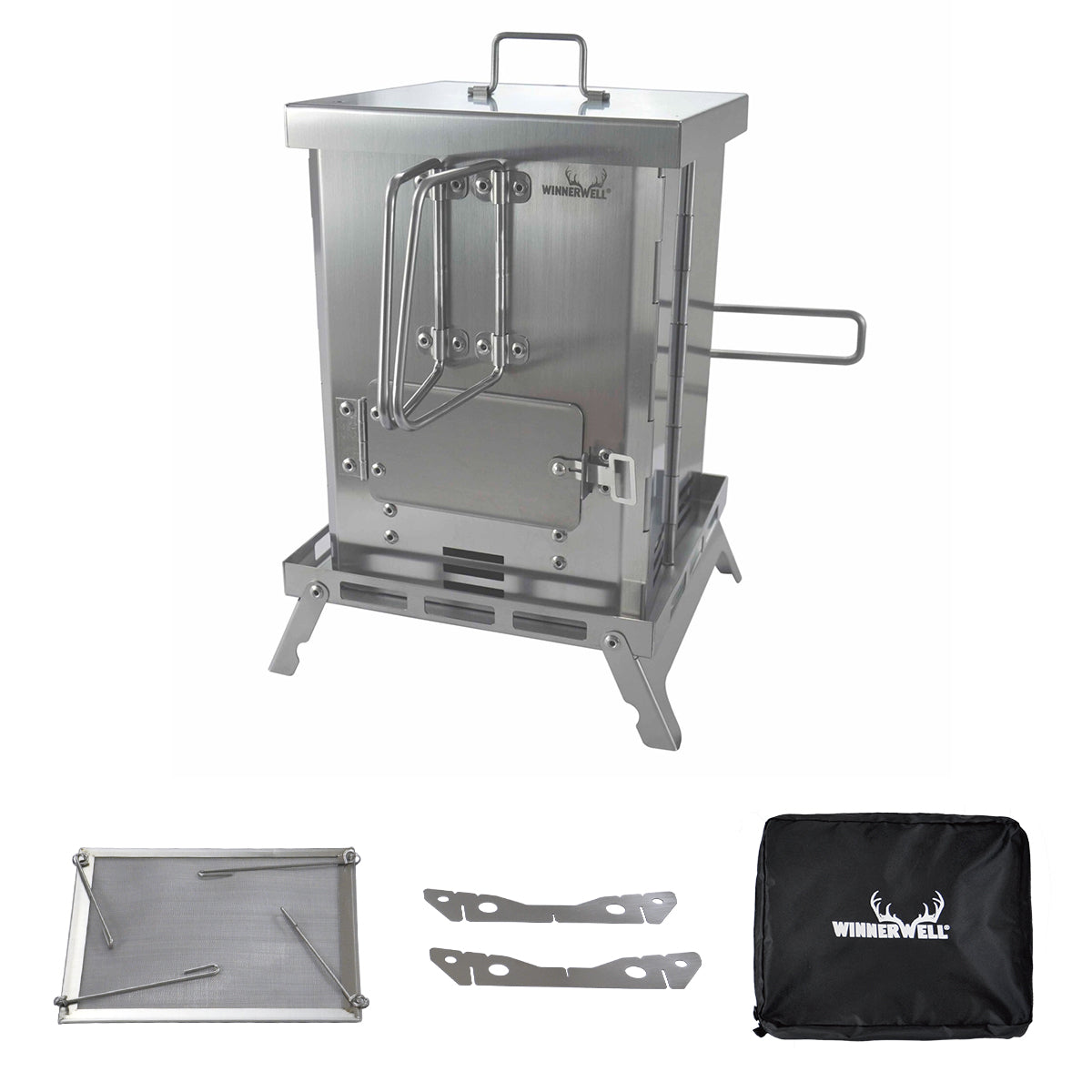 Winnerwell Mini Multi-functional BBQ Smoker full kit — portable food smoker with accessories and carry bag