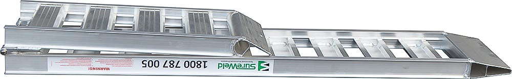 Sureweld Curved Folding Mower Ramps - 450kg 2.1m Aluminium Loading Ramps (Pair)
