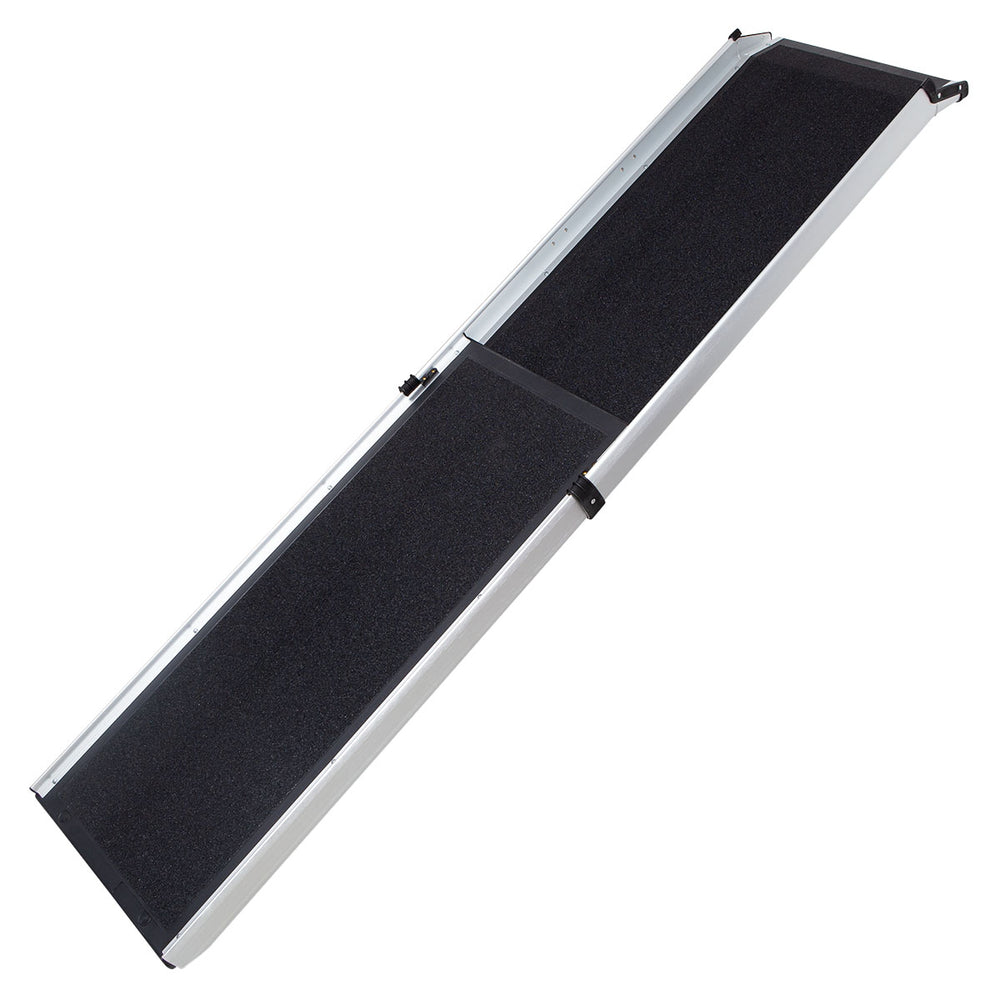 Dog Ramp for Car boot, showing dog walking up ramp into SUV
